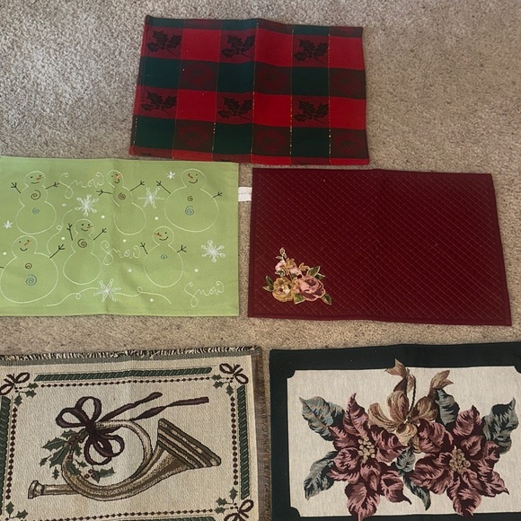 Kohl's Other - Festive Holiday Placemat assortment of 5- Red, Green, Burgundy, and Cream